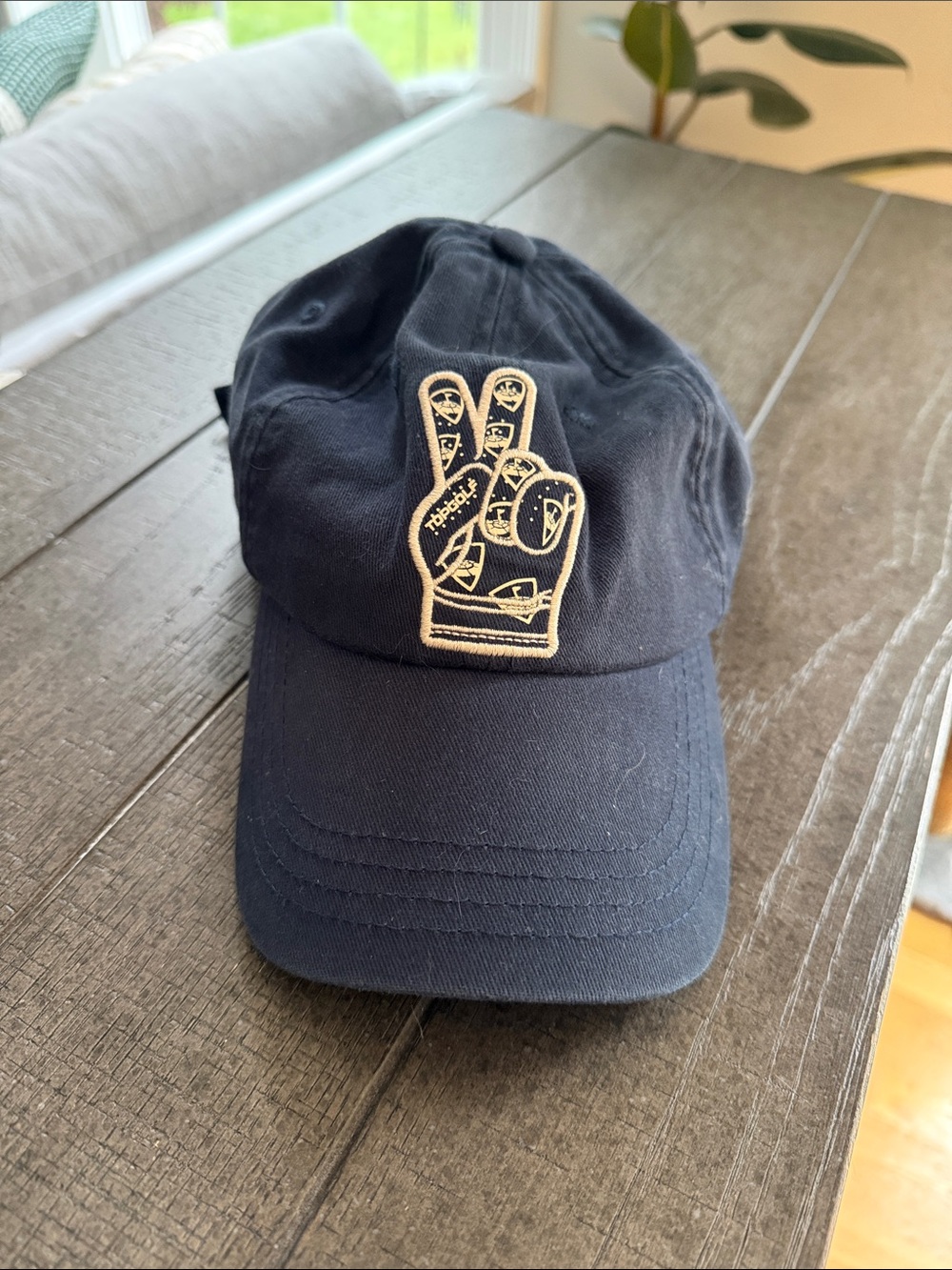 TopGolf Navy Cap with Peace Hand Patch